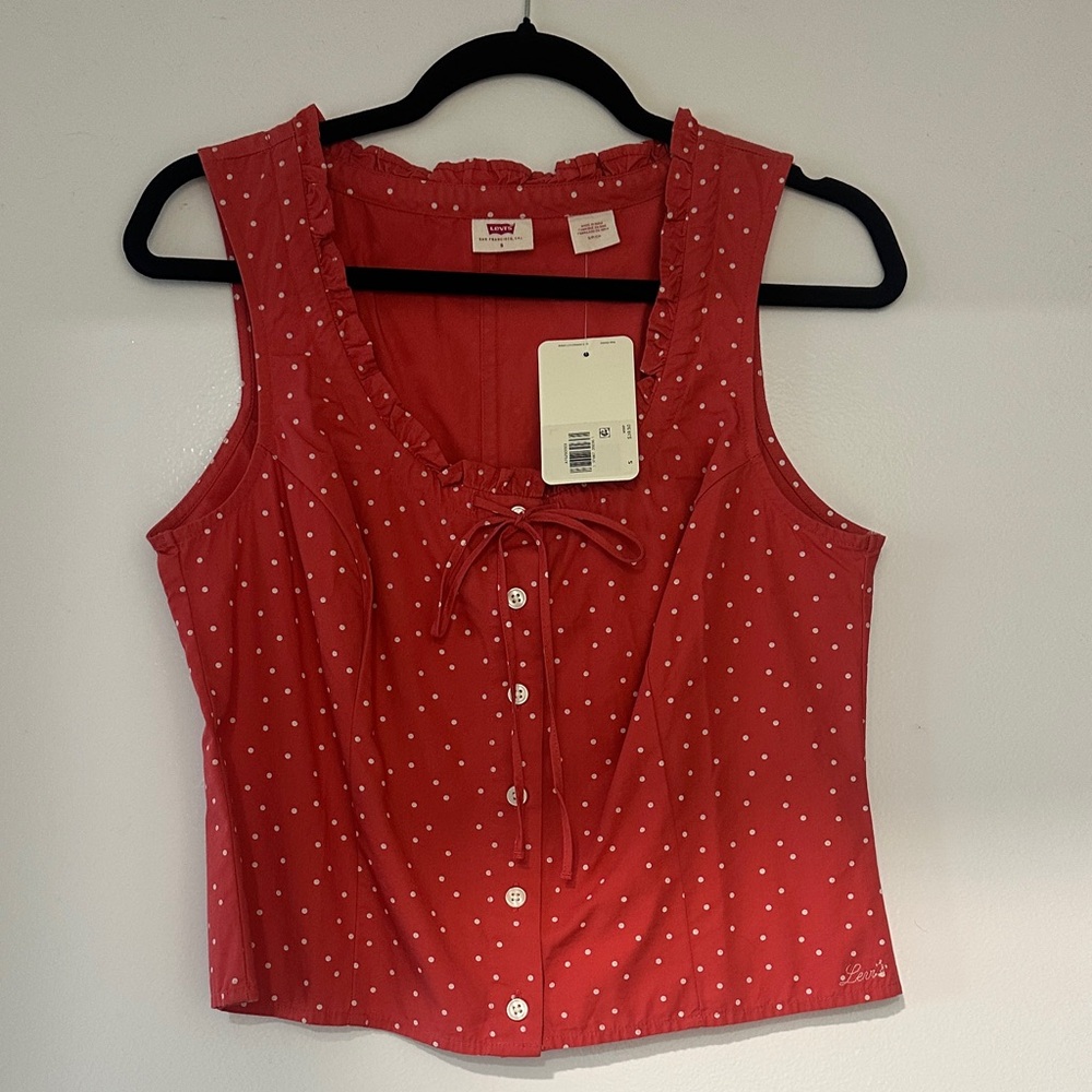 Levi's Red Polka Dot Tank Top